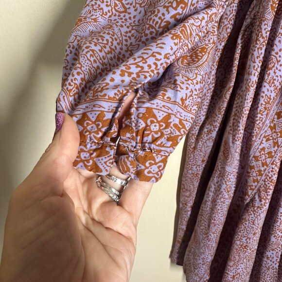 Natalie Martin Fiore Midi Dress Shangri-La Print Womens Size M Resortwear Orchid - Picture 5 of 11